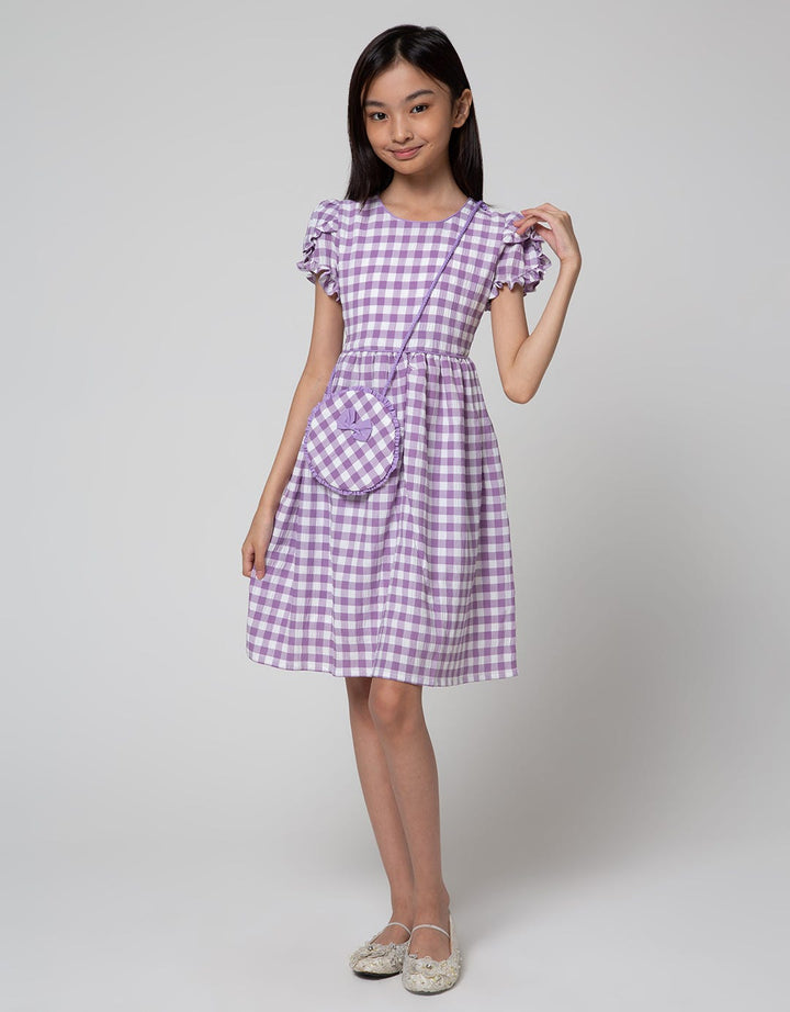 Kidz Too Print Kotak Midi Dress Anak Perempuan
