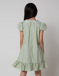 Sweet Miss Short Sleeve Midi Dress Doll Colar Bordir Bunga