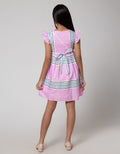 Sweet Miss Garis Tas Pita Midi Dress Anak Perempuan