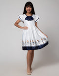 Sweet Miss Short Sleeve Midi Dress Rok Print Balerina
