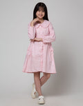 Sweet Miss Long Sleeve Midi Dress Full Print Flower Doll Collar