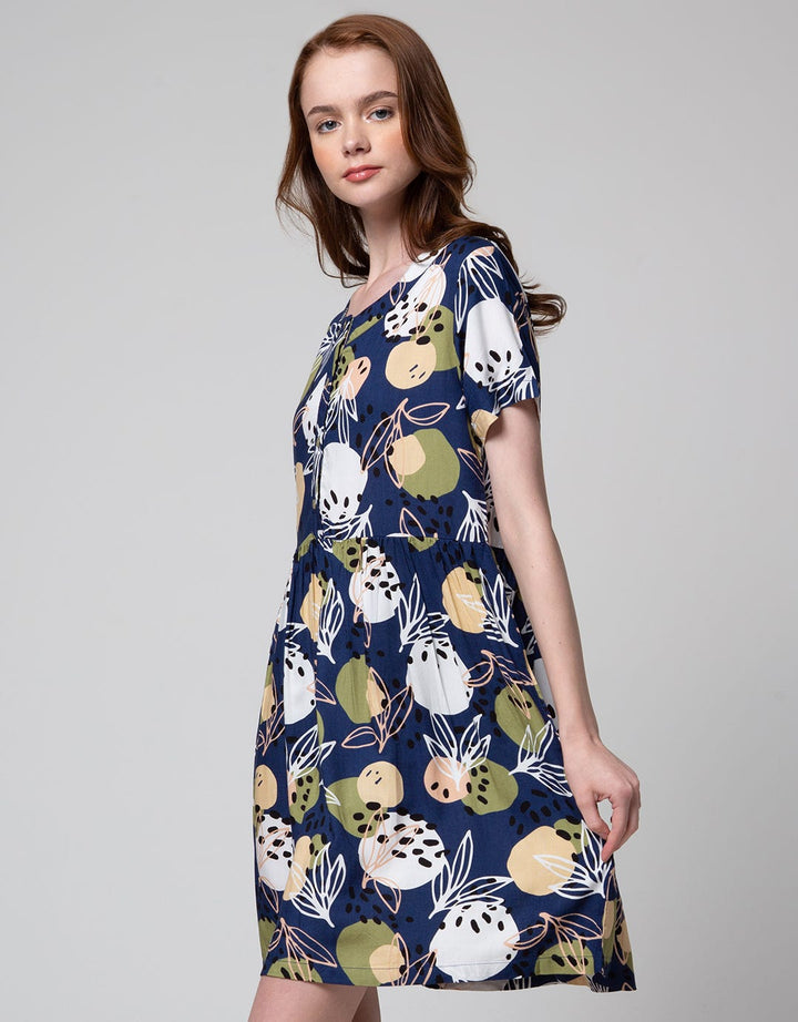 St. Yves Flower Print Midi Dress Wanita