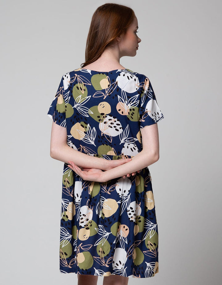 St. Yves Flower Print Midi Dress Wanita