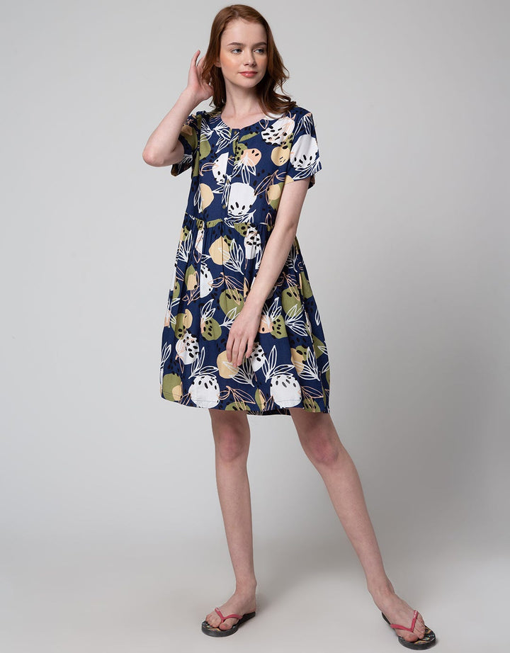 St. Yves Flower Print Midi Dress Wanita