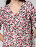 ST. YVES Short Sleeve Pajama Pants Summer Flower