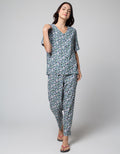 ST. YVES Short Sleeve Pajama Pants Summer Flower