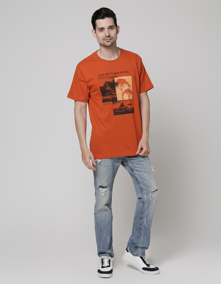 Cole Short Sleeve T-Shirt Print Nat Tree 2 Tone