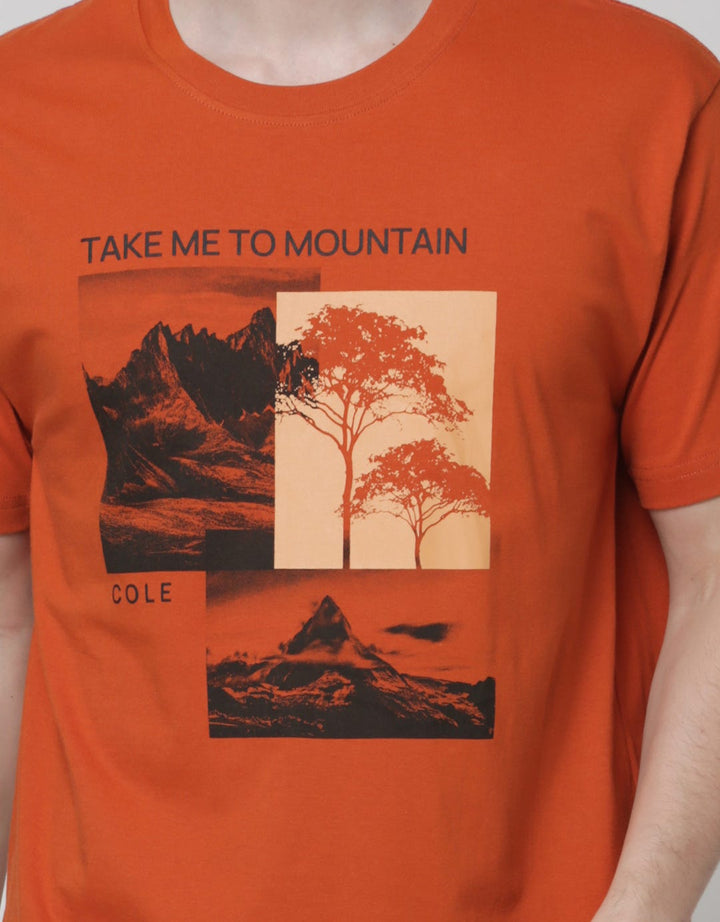 Cole Short Sleeve T-Shirt Print Nat Tree 2 Tone