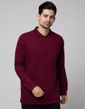Cole Long Sleeve Polo Shirt Solid 1 Pkt Jersey