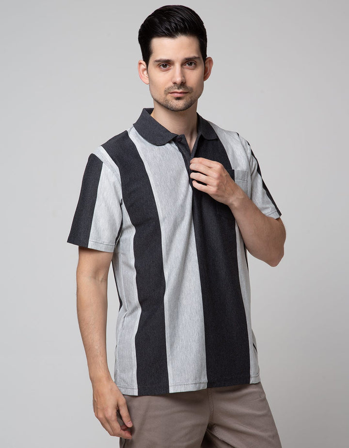 Cole Short Sleeve Polo Shirt Stripe Vertical