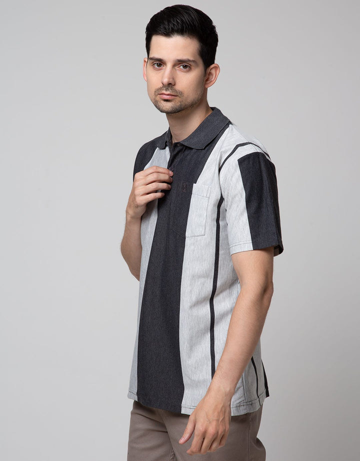 Cole Short Sleeve Polo Shirt Stripe Vertical
