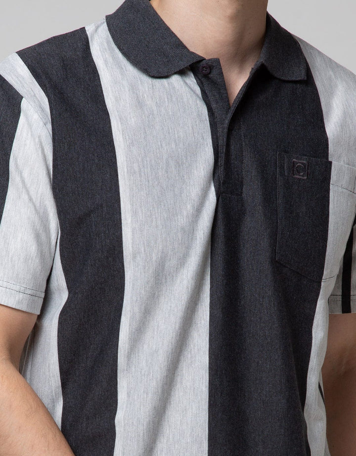 Cole Short Sleeve Polo Shirt Stripe Vertical