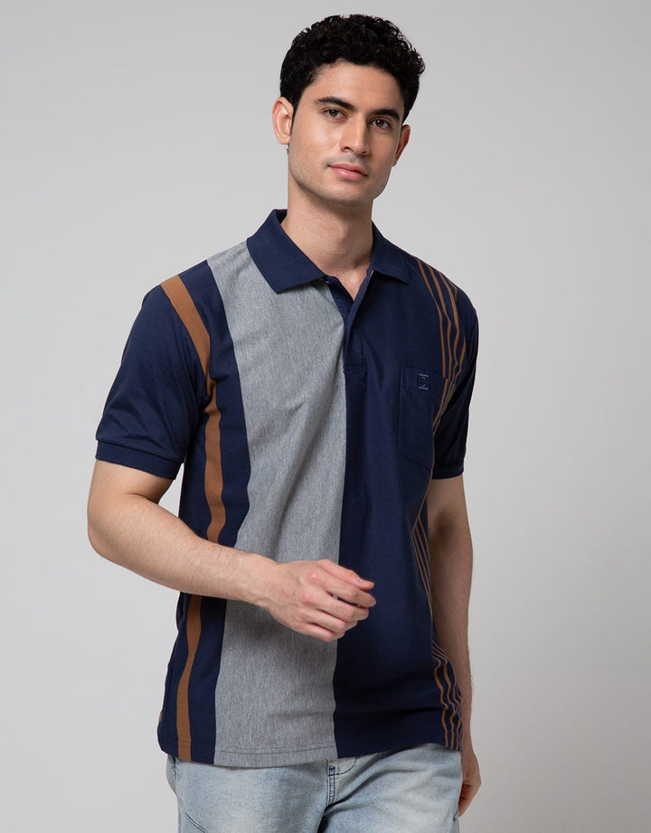 Cole Short Sleeve Polo Shirt Stripe Vertical