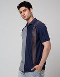 Cole Short Sleeve Polo Shirt Stripe Vertical