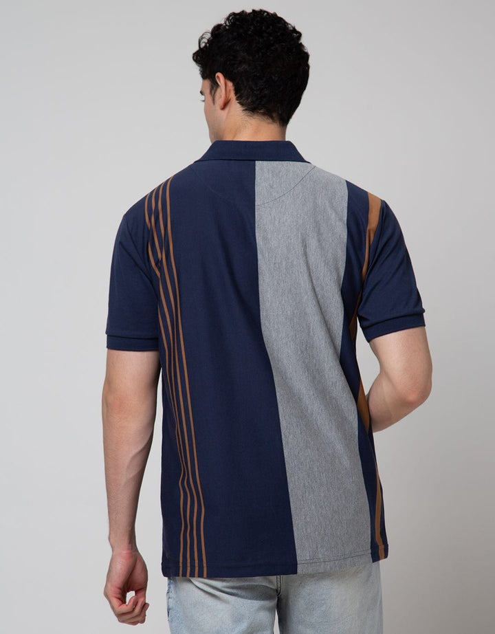 Cole Short Sleeve Polo Shirt Stripe Vertical