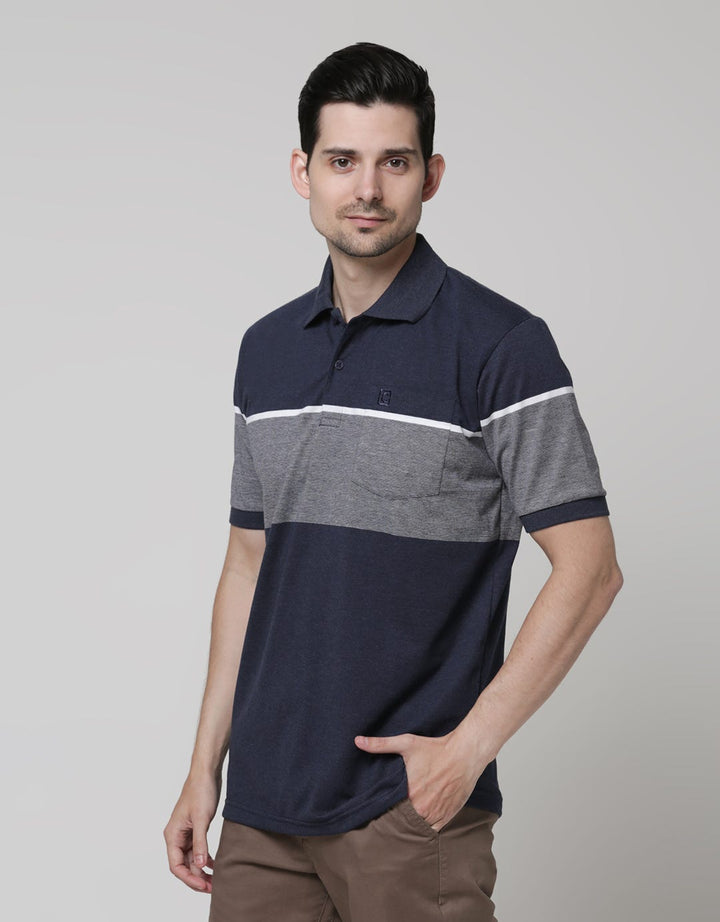Cole Short Sleeve Polo Shirt Stripe Kombinasi Sleeve