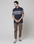 Cole Short Sleeve Polo Shirt Stripe Kombinasi Sleeve