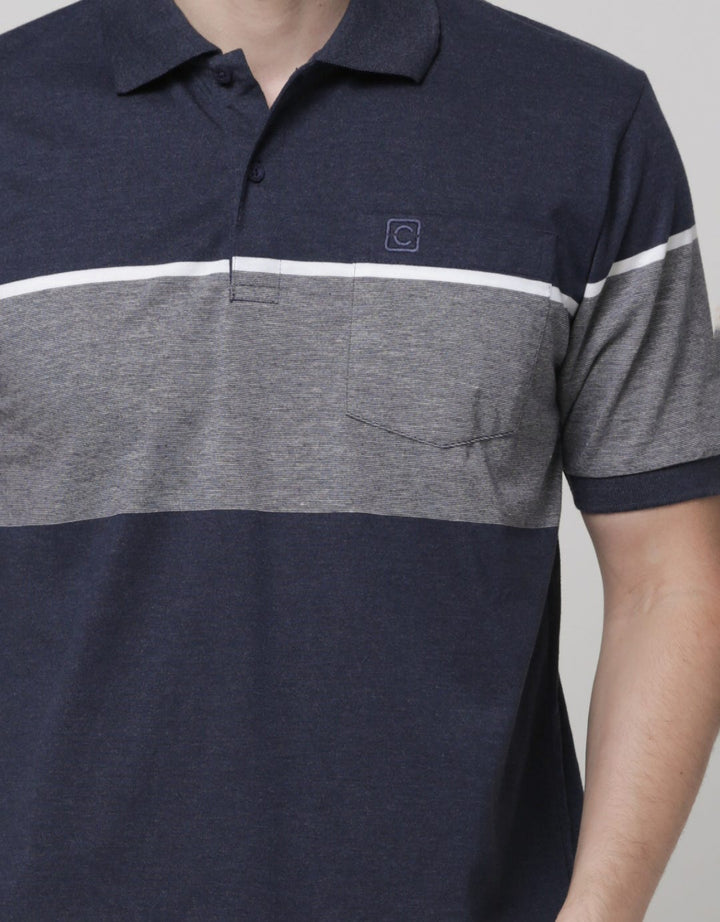 Cole Short Sleeve Polo Shirt Stripe Kombinasi Sleeve