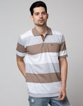 Cole Short Sleeve Polo Shirt Stripe Engineering Solid