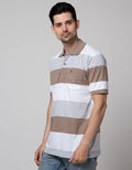 Cole Short Sleeve Polo Shirt Stripe Engineering Solid
