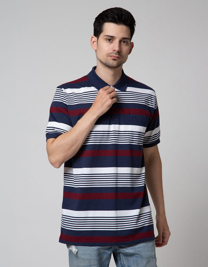 Cole Stripe Engginering Polo Shirt Pria