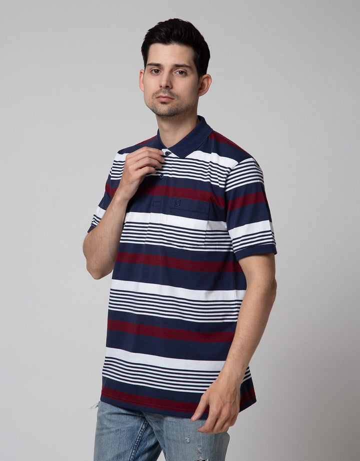 Cole Stripe Engginering Polo Shirt Pria