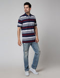 Cole Stripe Engginering Polo Shirt Pria
