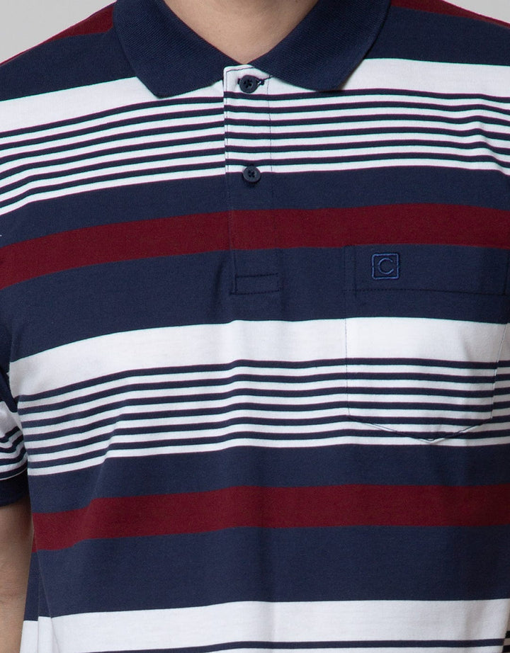 Cole Stripe Engginering Polo Shirt Pria