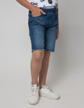 Nevada Denim Shorts Rubber Destroy Unfinish Crop Loosefit