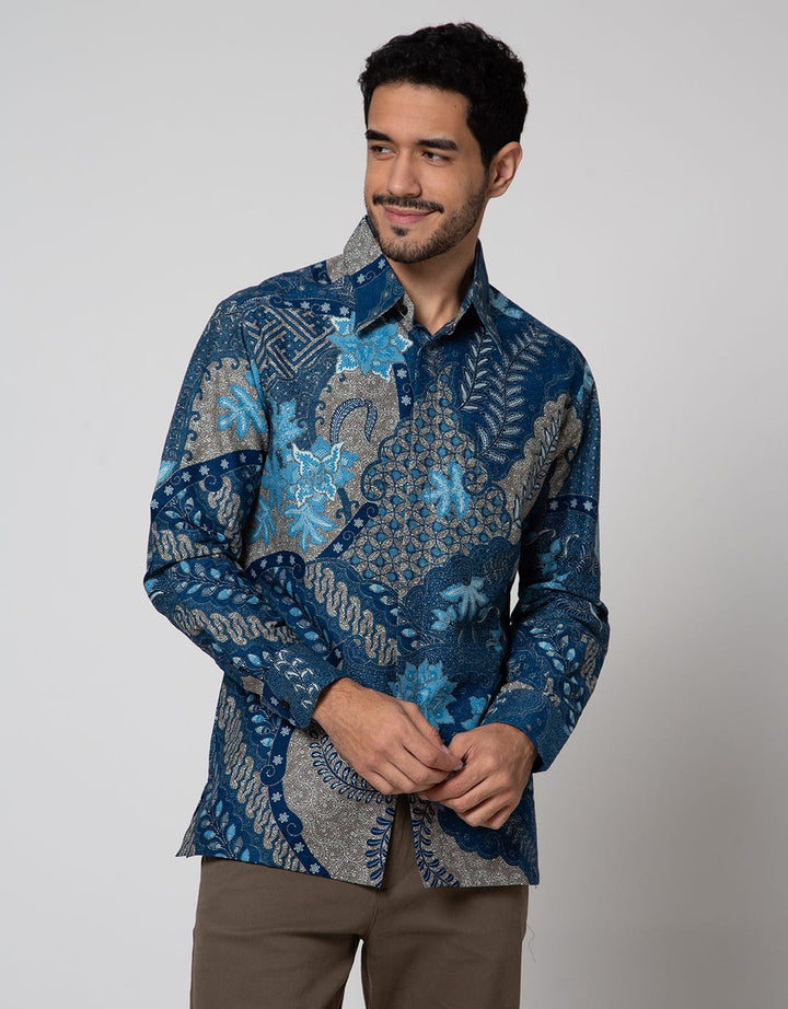 Arjuna Weda Men's Parang Flower Batik Shirt