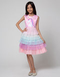 Kidz Too Midi Dress Sablon Unicorn Tile Tumpuk