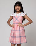 Sweet Miss Sleeveless Midi Dress Kerah Bordir Bahan Kotak