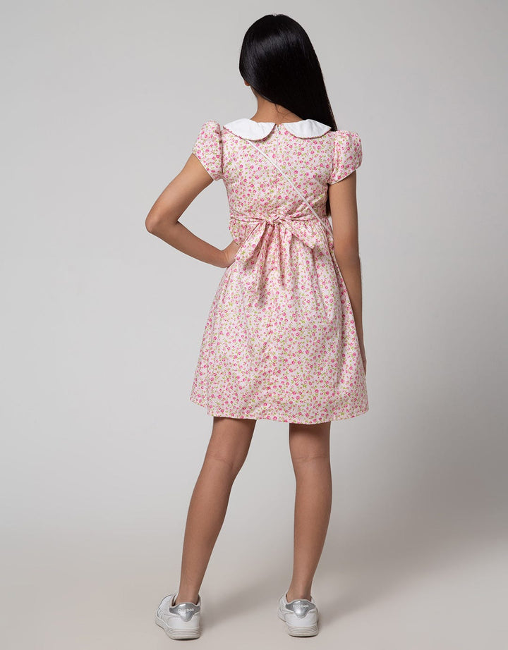 Sweet Miss Flower Collar Midi Dress Anak Perempuan