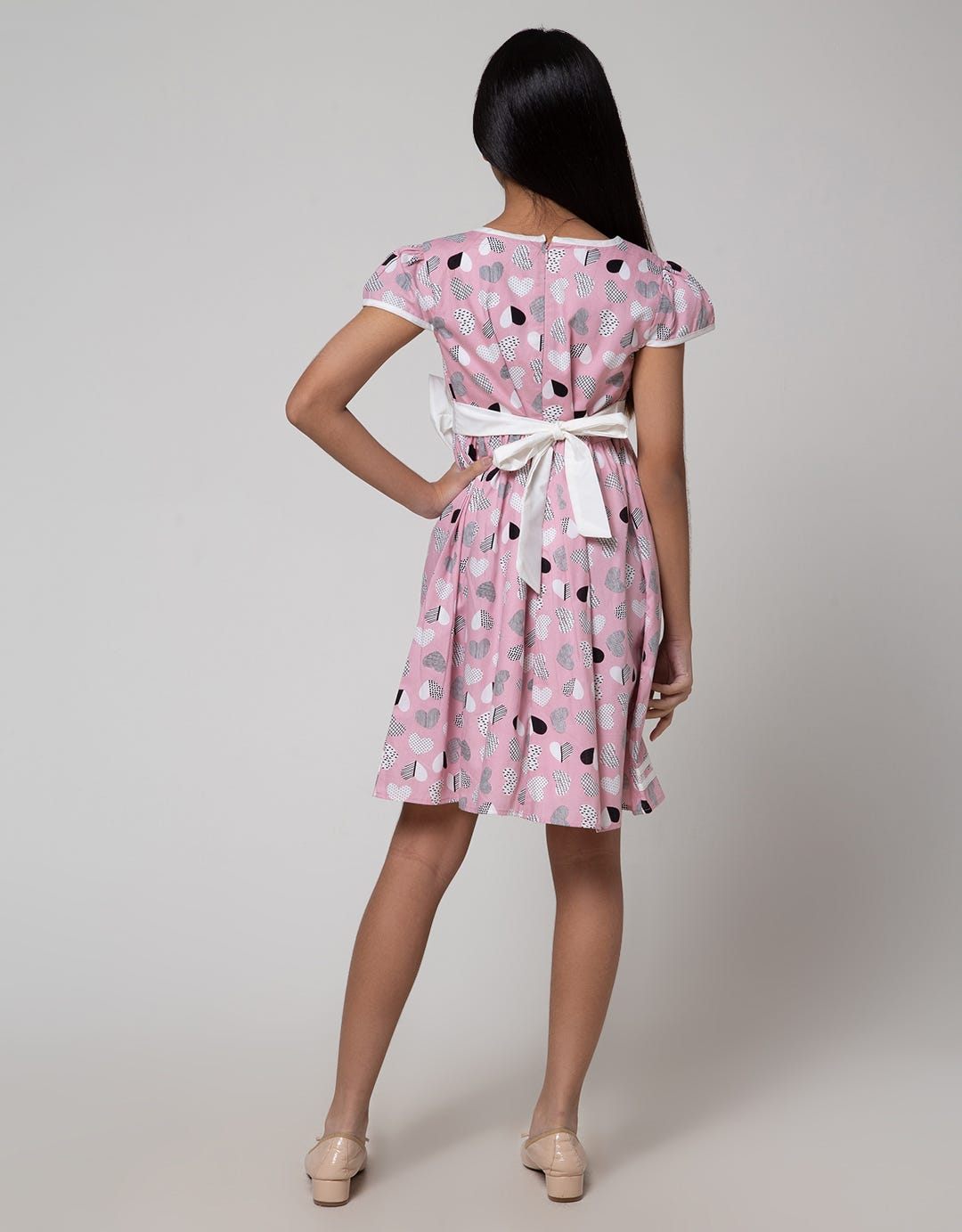 Sweet Miss Short Sleeve Midi Dress Print Love