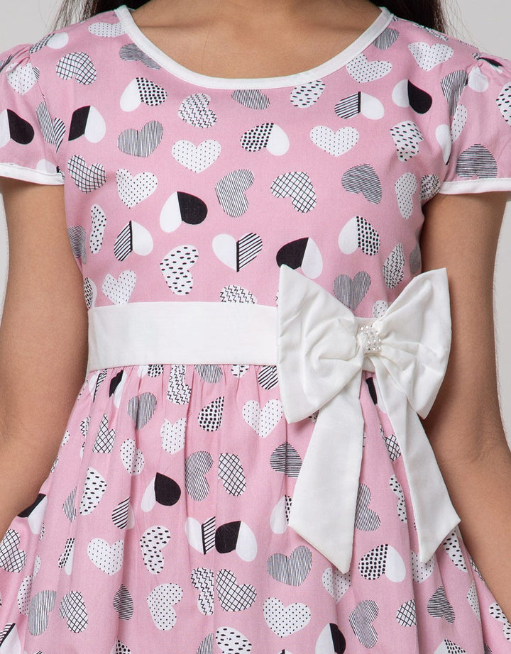 Sweet Miss Short Sleeve Midi Dress Print Love
