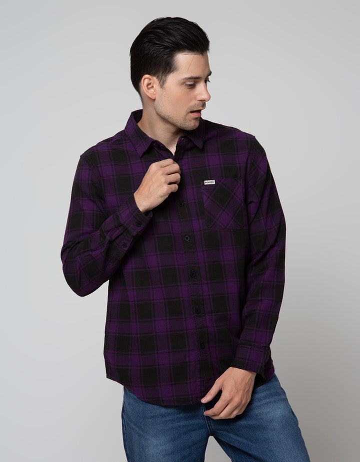 Nevada Long Sleeve Shirt Checked Flannel Print