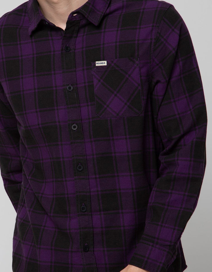Nevada Long Sleeve Shirt Checked Flannel Print