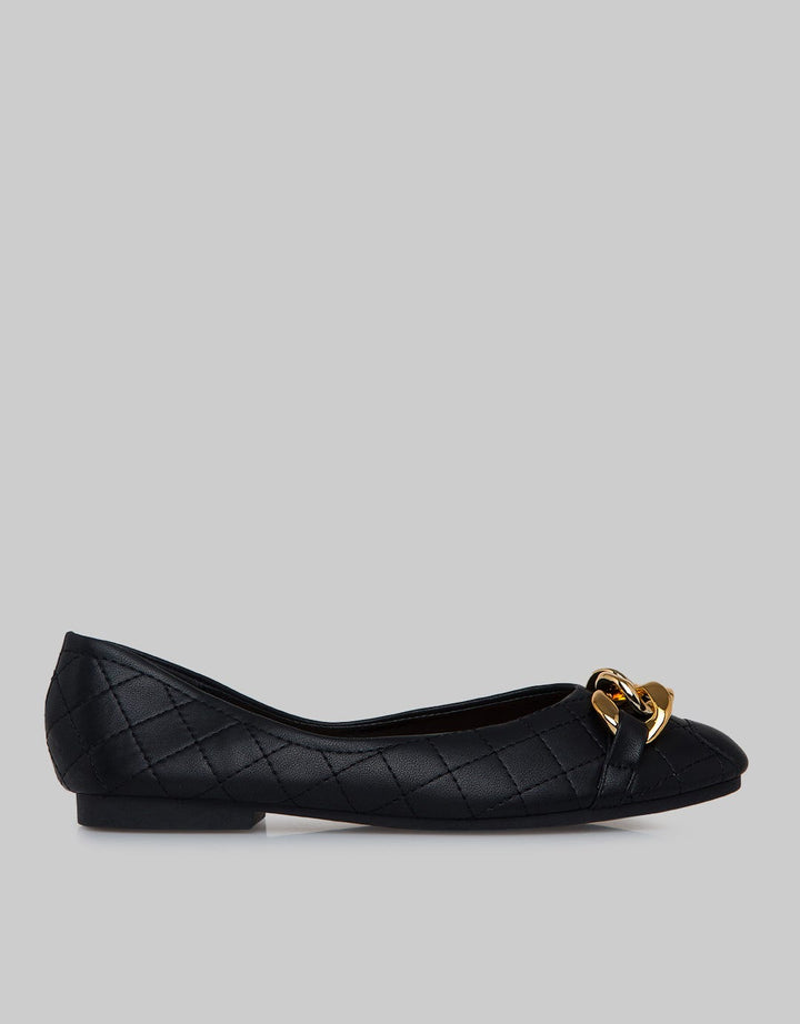 Details Stitches Ballerina Flat Shoes Wanita