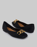 Details Stitches Ballerina Flat Shoes Wanita