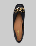 Details Stitches Ballerina Flat Shoes Wanita