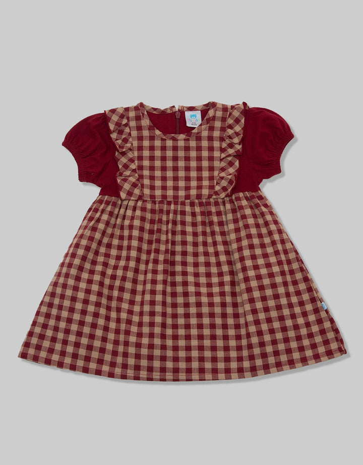 Pipiniko Check Ruffle Midi Dress Anak Perempuan