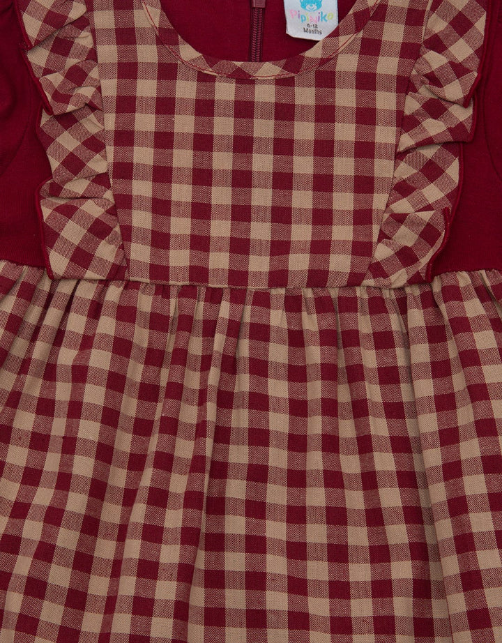 Pipiniko Check Ruffle Midi Dress Anak Perempuan