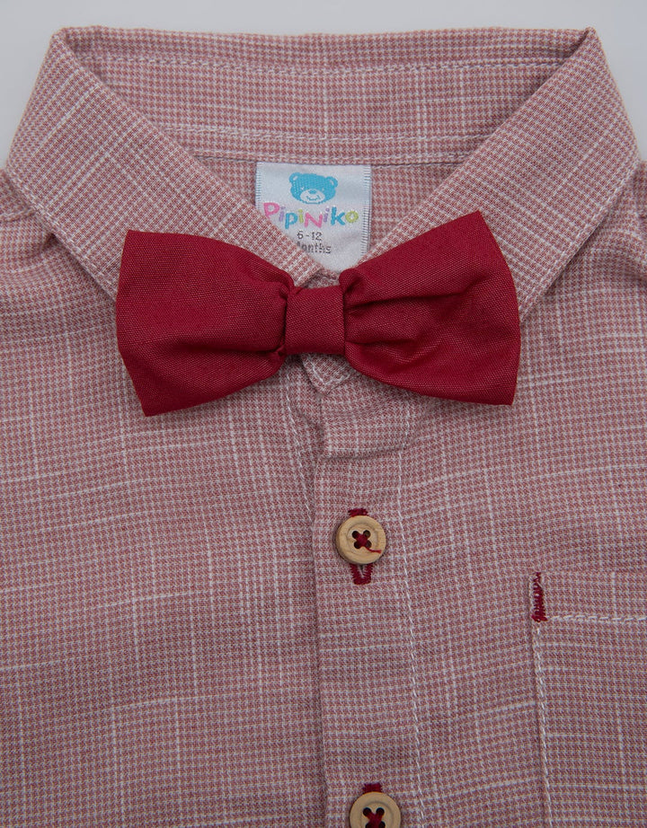 Pipiniko Shirt Red With Dasi