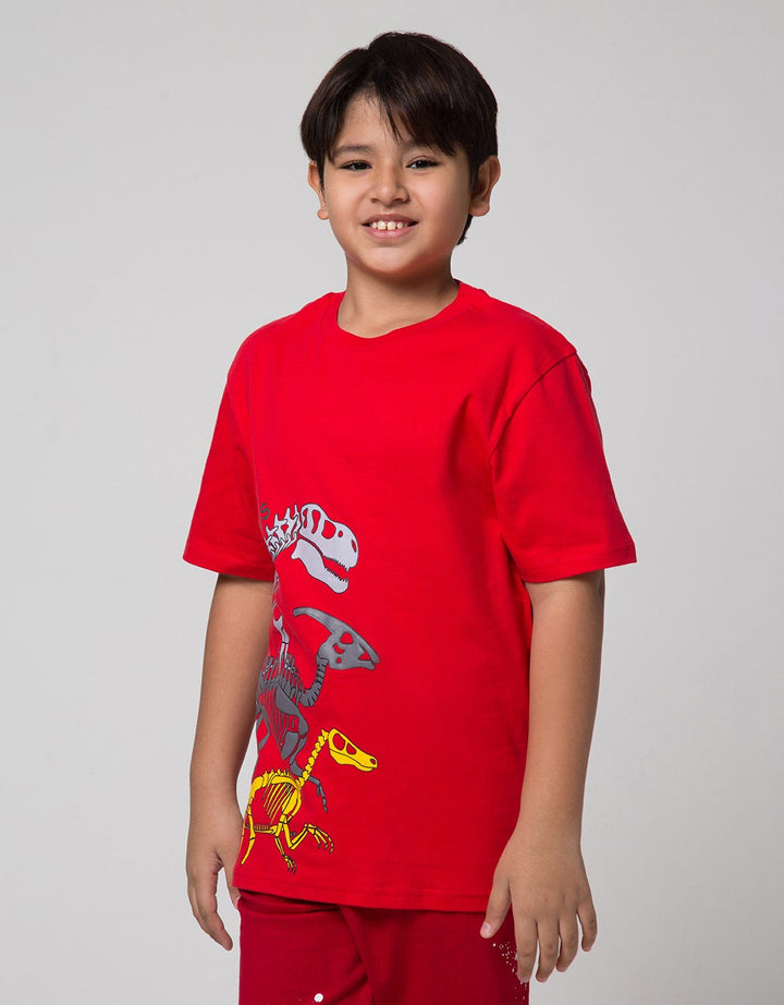 Aero Trio Dino Print Kaos Anak Laki-Laki