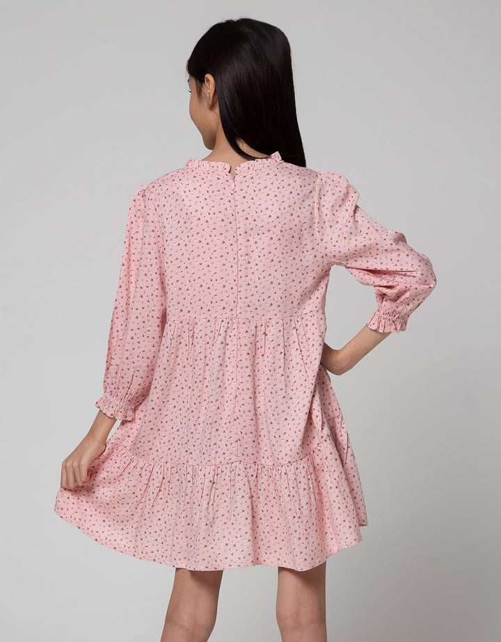 Aero Long Sleeve Midi Dress Flower Rubber