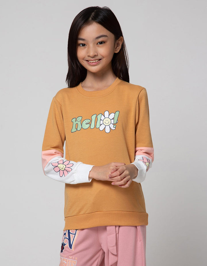 Aero Daisy Print Sweater Anak Perempuan