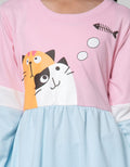 Aero Long Sleeve Midi Dress Cat Hello Future