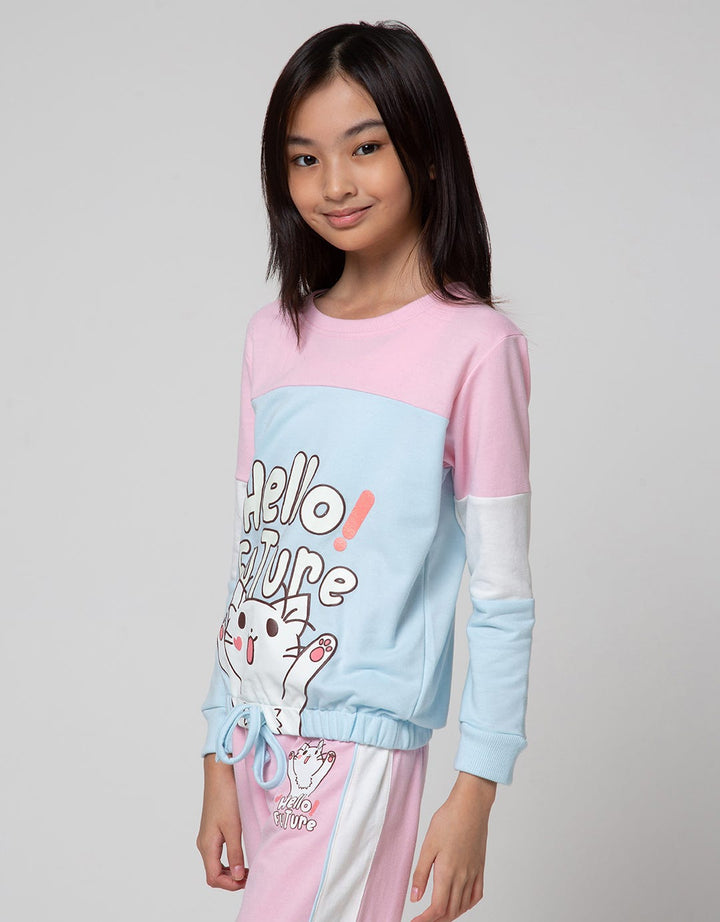 Aero Sweatshirt Cut And Sew Cat Hello Future