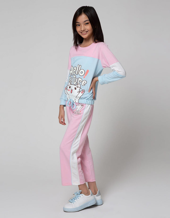 Aero Sweatshirt Cut And Sew Cat Hello Future