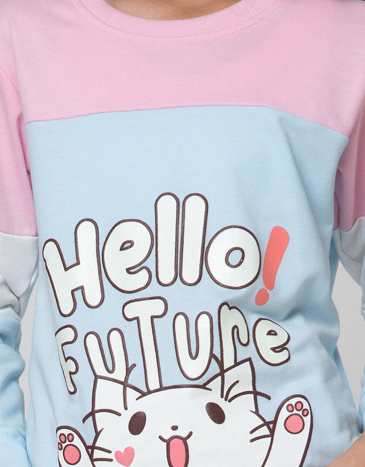 Aero Sweatshirt Cut And Sew Cat Hello Future